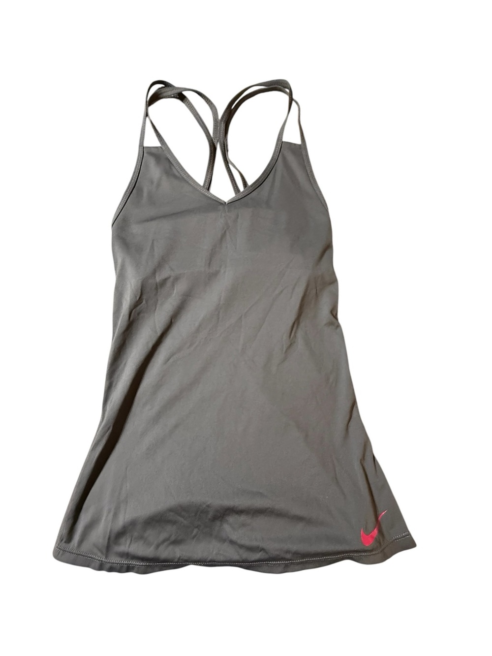 Nike Gray Strappy Cross Back Athleisure Yoga Training Workout Tank Top Size XS - Picture 1 of 3